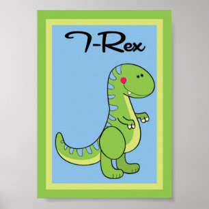 5X7 T-Rex Dinosaurs Wall Art