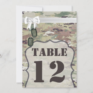5x7 Table Number Card Army OCP Camo Uniform Camofl
