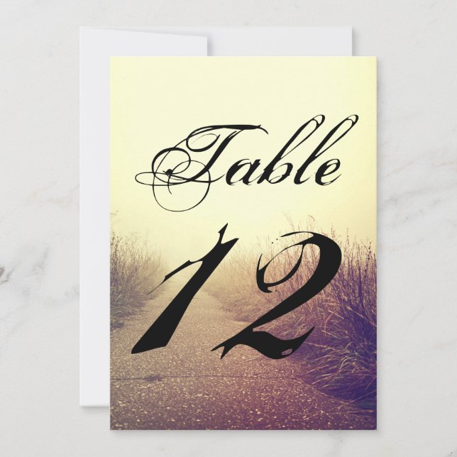 5x7 Table Number Card Sunrise Pathway Walkway Path (Front)