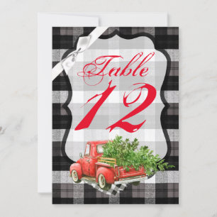 5x7 Table Number Card XMAS Truck Christmas Buffalo