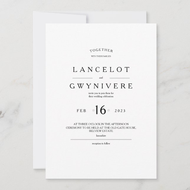 5x7 text template wedding invite. (Front)