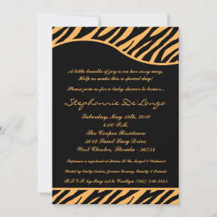 5x7 Tiger Animal Print Baby Shower Invitation
