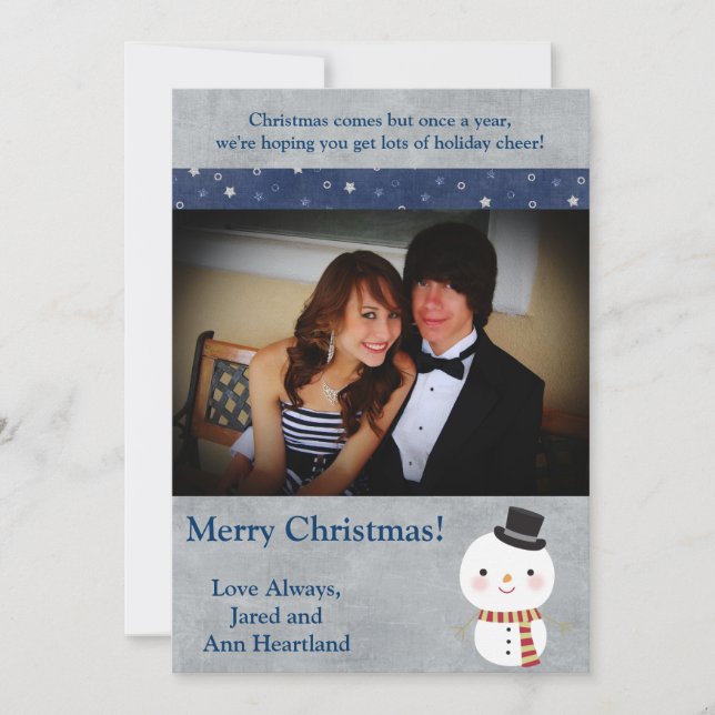 5x7 Top Hat Snowman Invitation (Front)