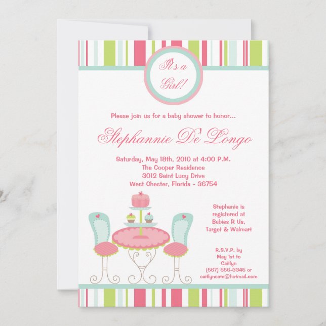 5x7 Trendy Chic Sweet Treat Baby Shower Invitation (Front)
