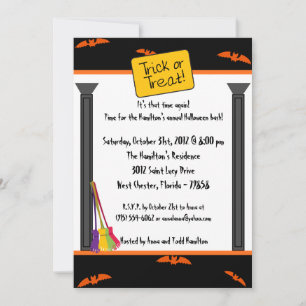5x7 Trick or Treaters Halloween Party Invitation
