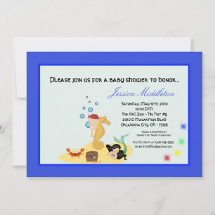5x7 Under the Sea Ocean Boy Baby Shower Invitation