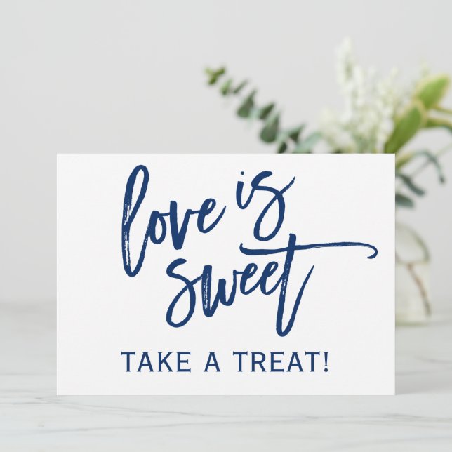 5X7 Wedding Candy Bar / Buffet Sign | Navy Blue (Standing Front)