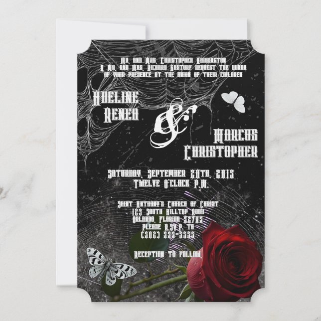 5x7 Wedding Invitation Haunting Adeline Zade Meado (Front)