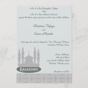 5x7 Wedding Invitation Soft Blue Islamic Ramadan