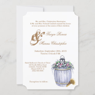 5x7 Wedding Invitation Summer Country Wedding Rust