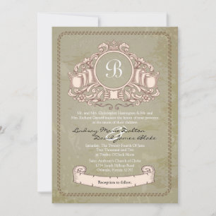 5x7 Wedding Invitation Vintage Vinyard