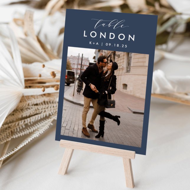 5x7 Wedding Travel Destination Photo Table Number (5x7" travel photo table numbers)