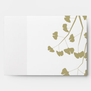 5x7 White Ginkgo Leaves Option 02 Envelope
