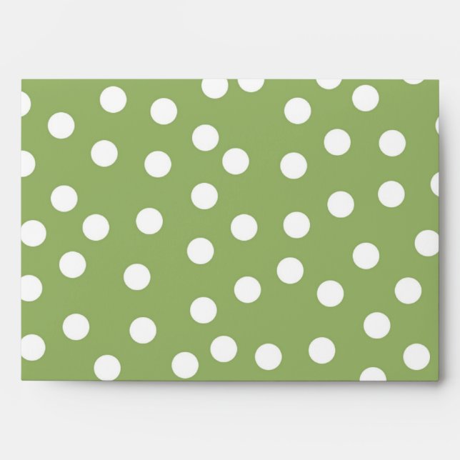 5x7 White Polka Dot Outside Yellow Inside Envelope (Front)
