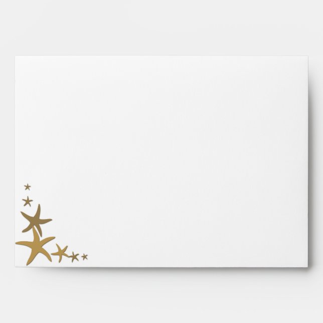 5x7 White Shells Sandy Beach Envelope (Front)