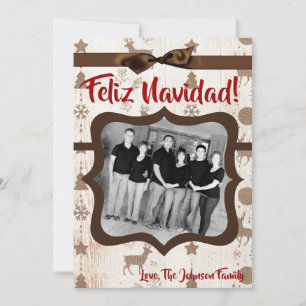 5x7 XMAS Christmas Burlap Deer Doe Buck PHOTO Card