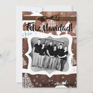 5x7 XMAS Christmas Deer Wood Buck Doe PHOTO Card