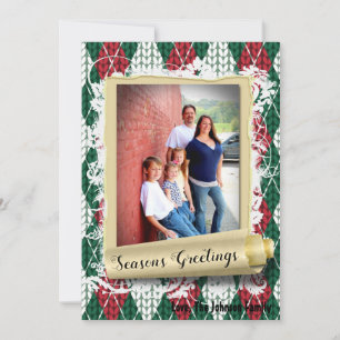 5x7 XMAS Christmas Ugly Sweater Green PHOTO Card