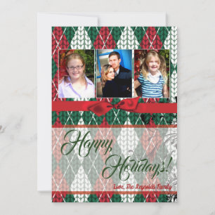 5x7 XMAS Christmas Ugly Sweater Green PHOTO Card