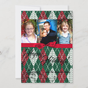 5x7 XMAS Christmas Ugly Sweater Green PHOTO Card