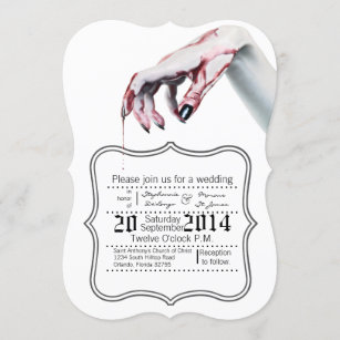 5x7 zombie blood drip vampire G Wedding Invitation