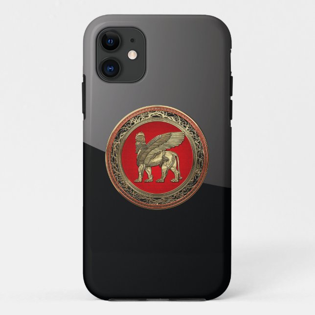 [600] Assyrian Winged Lion - Gold Lamassu Case-Mate iPhone Case (Back)