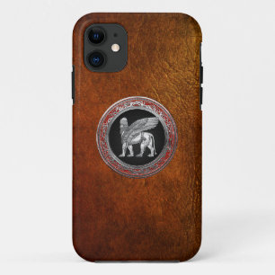 [600] Assyrian Winged Lion - Silver Lamassu Case-Mate iPhone Case
