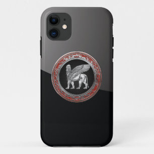 [600] Assyrian Winged Lion - Silver Lamassu Case-Mate iPhone Case
