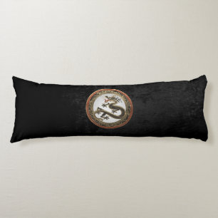 [600] Black and Gold Sacred Eastern Dragon Body Cushion