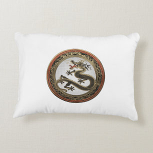 [600] Black and Gold Sacred Eastern Dragon Decorative Cushion
