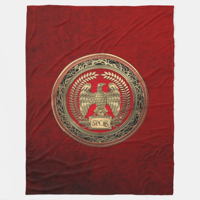 [600] Gold Roman Imperial Eagle Fleece Blanket (Front)