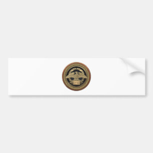 [600] Gold Roman Imperial Eagle on Gold Medallion Bumper Sticker