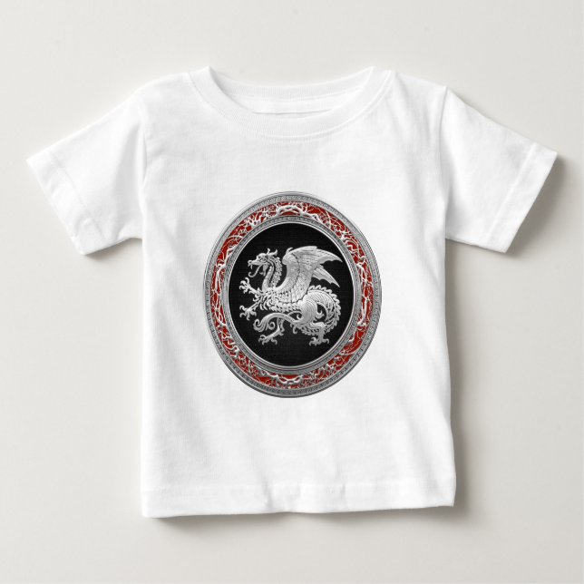 [600] Icelandic Dragon, Landvættir [Silver] Baby T-Shirt (Front)