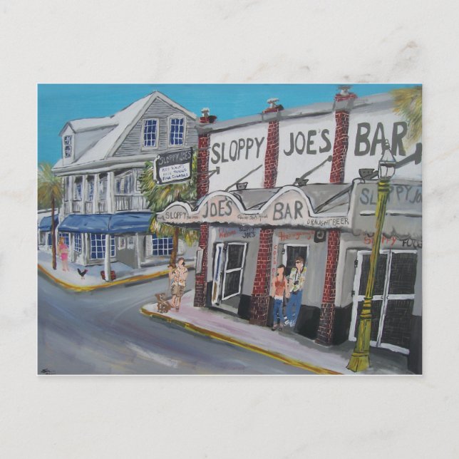 #600 Key West, Florida by BuddyDogArt Postcard (Front)