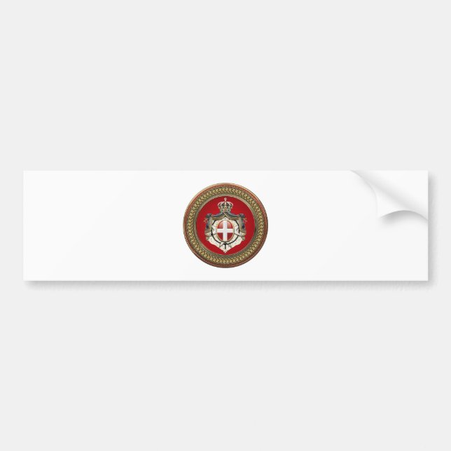 [600] Order of Malta - SMOM Coat of Arms Bumper Sticker (Front)