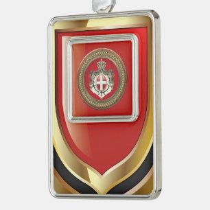 [600] Order of Malta - SMOM Coat of Arms Silver Plated Framed Ornament