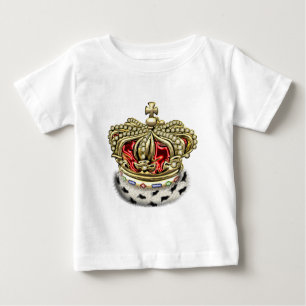 [600] Prince [King] Royal Crown [Fur+Gold][Red] Baby T-Shirt