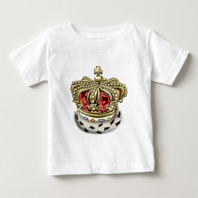 [600] Prince [King] Royal Crown [Fur+Gold][Red] Baby T-Shirt (Front)
