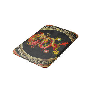 [600] Red and Yellow Dragons Bath Mat