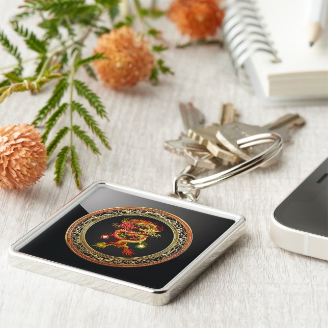 [600] Red and Yellow Dragons Key Ring (Side)