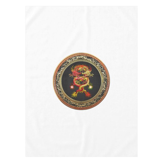 [600] Red and Yellow Dragons Tablecloth (Front)