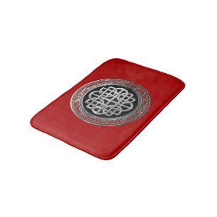 [600] Sacred Celtic Silver Knot Cross Bath Mat