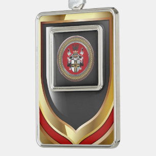 [600] Teutonic Order Coat of Arms Silver Plated Framed Ornament