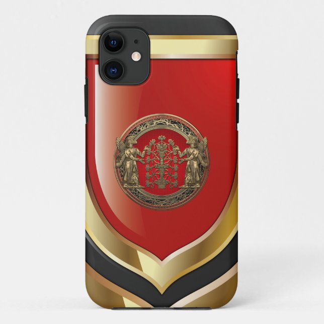 [600] Two Gold Ninurtas with Tree of Life Case-Mate iPhone Case (Back)