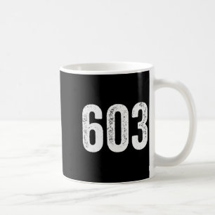 603 Distressed New Hampshire Area Code  Coffee Mug