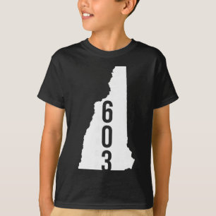 603 Nh New Hampshire Area Code State Map Tee