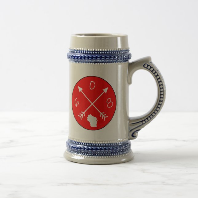 608 Area Code Beer Stein (Right)