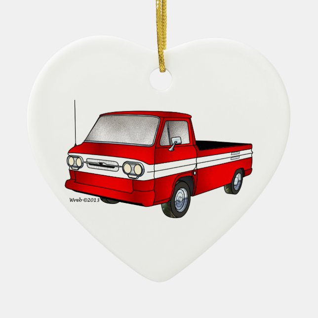 60-61 Corvair Rampside Pickup Ceramic Tree Decoration (Front)
