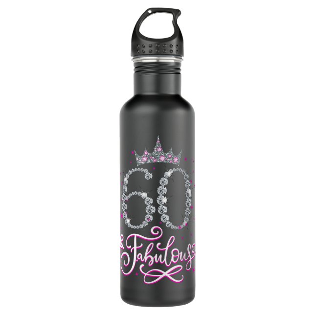 60 and Fabulous 60 Year Old Gifts 60th Birthday Gi 710 Ml Water Bottle (Front)