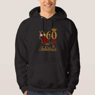 60 And Fabulous 60 Years Old Queen High Heels Leop Hoodie